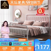 Temple of Heaven thickened steel bed Iron bed Double bed 1 8 meters high and low frame bed 1m1 2 single wrought iron bed 1 5 princess bed