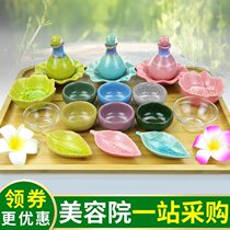 Small beauty small Bowl tone mask tool set household glass bowl ceramic bowl blending Hotel bottle plate ceramic
