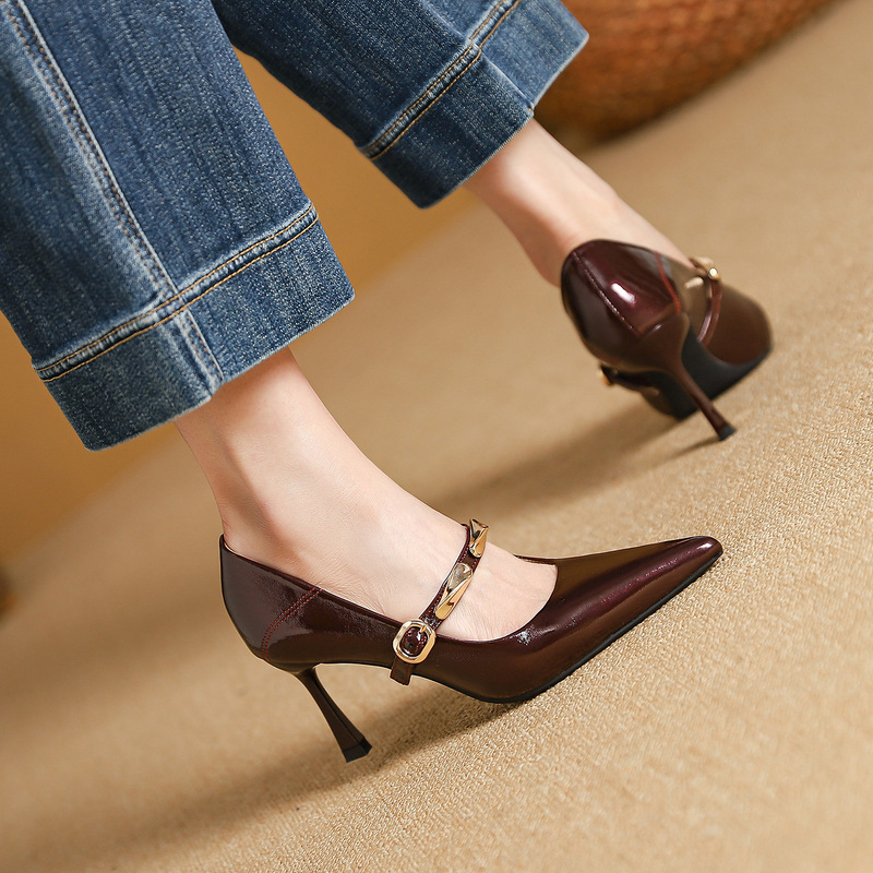 7899-1 Steve Madden Pointed Toe Mary Jane 2026 Spring and Autumn Beautiful and Comfortable Light Luxury Thin Heel High Heels