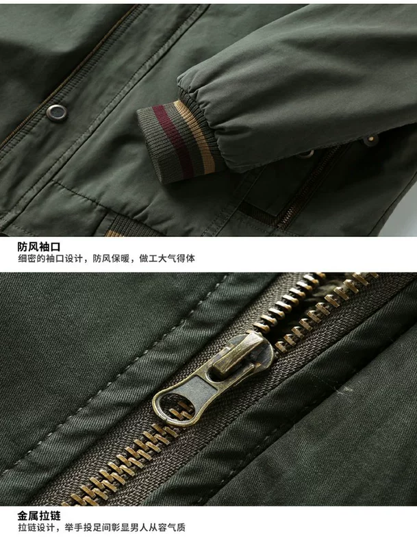 Xe ngựa Jeep / Xe ngựa Jeep cộng với nhung dày áo khoác nam cotton Áo khoác nam bình thường quần áo mùa đông quần áo cotton