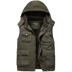 Xe jeep vest nam vest vest dày mùa thu và mùa đông cotton vest vest cotton giản dị vest đa túi áo ba lỗ tập gym nam Áo vest cotton