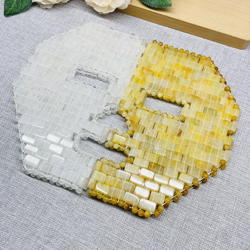 Jade Mask, Natural Crystal Mask, Facial Cold Compress and Hot Compress, Beauty Care, Soothing Facial Fatigue, Hand-Woven Jade Mask, Natural Crystal Mask, Facial Cold Compress and Hot Compress, Beauty Care, Soothing Facial Fatigue, Hand-Woven