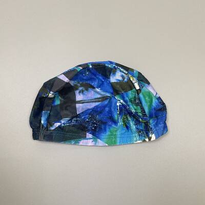 Amber Adult men's and women's large children's swimming caps Printed beach nylon Spandex quick-drying non-clogging swimming caps