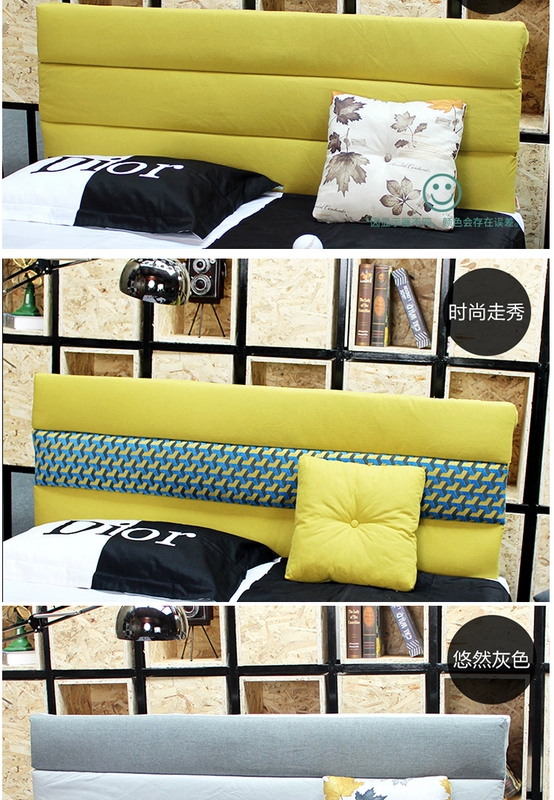 Có thể cố định và có thể giặt đầu giường đệm mềm túi vải treo tường nghệ thuật túi mềm tự dính tấm thảm lớn trở lại Bắc Âu đơn giản - Trở lại đệm / Bolsters gối đệm ghế