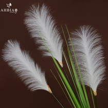 Reed branch artificial flower green leaf grassland forest landscaping club decorative flower hay flower wedding flower fake flower arrangement
