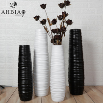 Ceramic floor creative white ornaments simple modern height and width black dried flower silk flower large flower arrangement living room vase