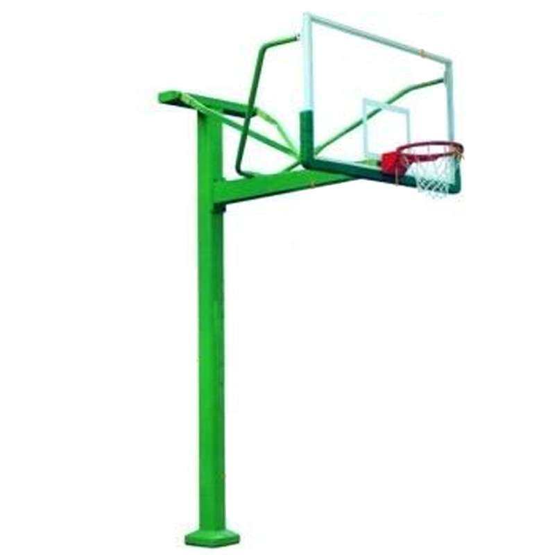 Ground-buried mobile adult outdoor square tube basketball frame Tempered Glass rebounds Changsha outdoor basketball stand