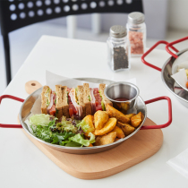 Creative tableware Korean Net red Platter restaurant stainless steel steak burger Western plate snacks Spanish seafood plate