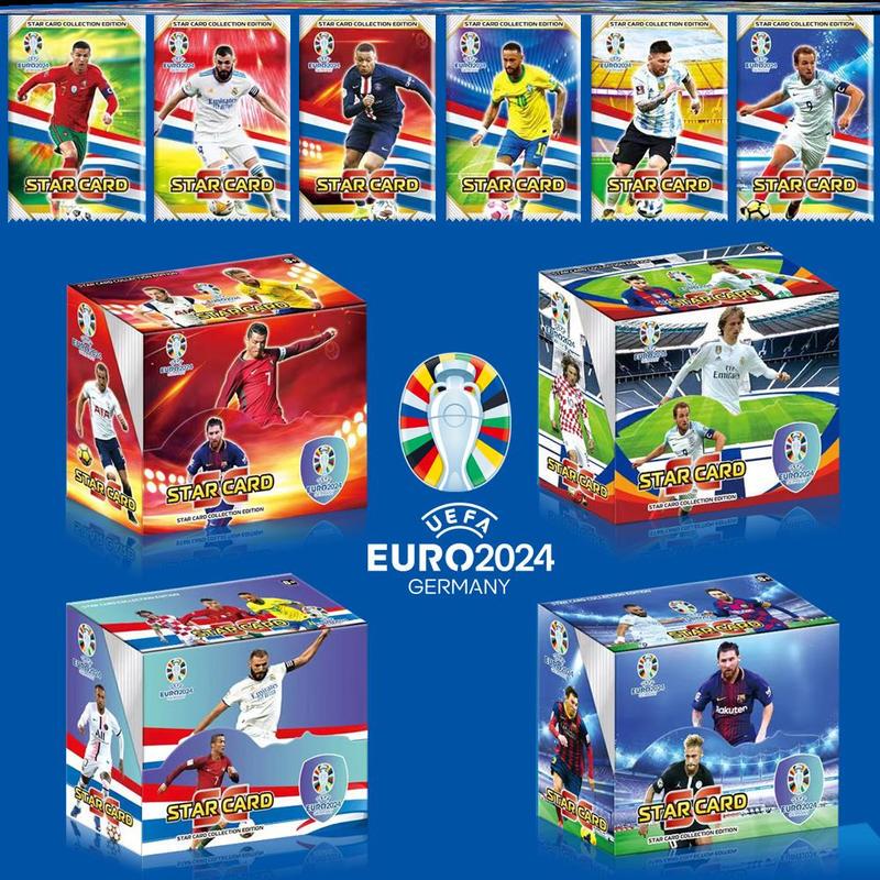 2024 German European Cup Football Star Cards, Cristiano Ronaldo, Messi, Mbappe, Neymar, and Other Star Cards with Large Quantity