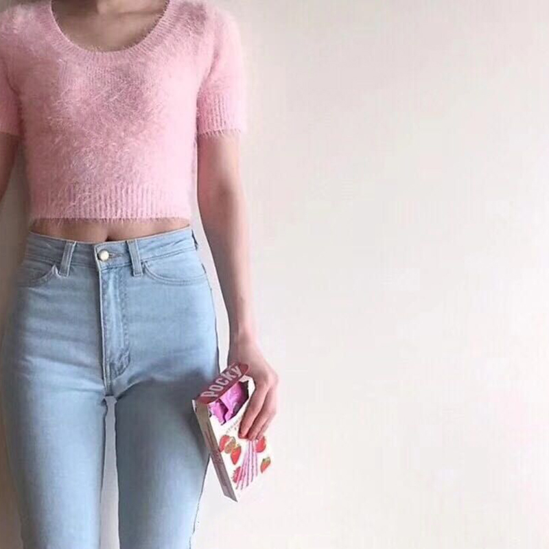 2019 spring and summer new high waist thin stretch jeans women light blue tight pack hip cigarette tube pants pencil pants