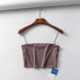 Dây cao su siêu mịn hai lớp INS của Âu và Mỹ địu màu đặc biệt, áo vest nhỏ cắt ngắn sexy với phần trên ngực - Áo ba lỗ