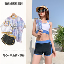 Blouse swimsuit Women summer high-end split sports students three-piece flat angle conservative thin cover meat large size womens swimwear