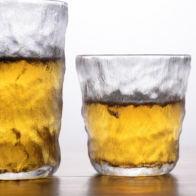 Glacier Textured Glass Cups High Face Value Transparent Cold Drinks Water Glasses Day Style Iced Tea Cup Wine Glasses Milk Juice Cups