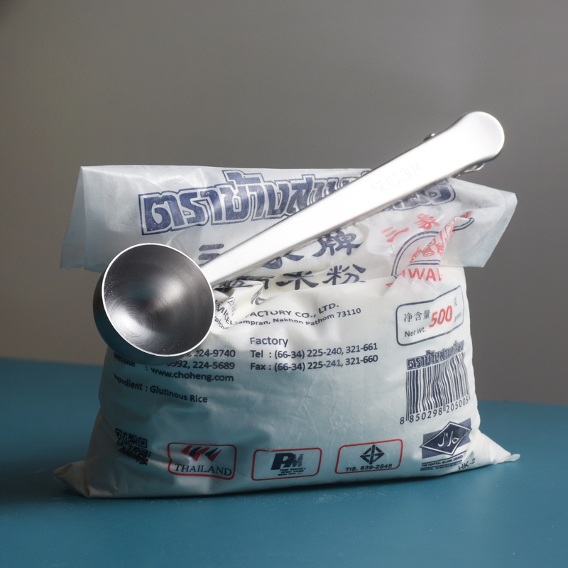 Foggy Gold 304 Stainless Steel Measuring Spoon Clip Home Kitchen sealed clip Milk Powder Spoon Coffee Powder Spoon