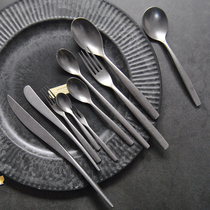 Knife and fork Japanese writer retro - sand silver stainless steak tableware steak knife and fork spoon teaspoon butter knife tablespoon