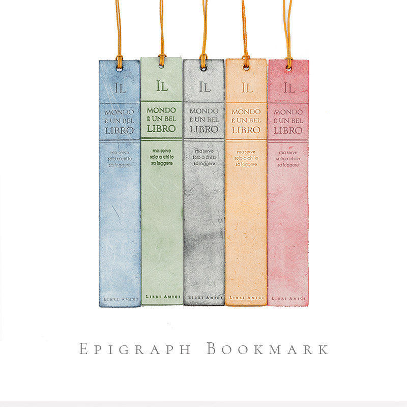 Libri Amici Sato read the original Epig fog wax leather bookmarking cow leather art graduation gift lettering