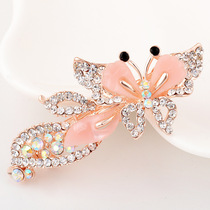 Oops crossclip new hair accessories fashion Korean version women style hairstyle bow tie water drill headwear manufacturer Multi-color top clip