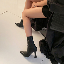The small crowdfunding is cool ~ ~ Take a good look at the retro pointed elastic short boots