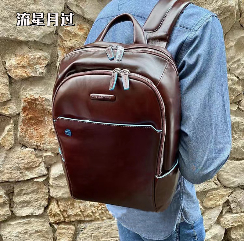 Italian small crowdpiquadro Piceno Piscino double shoulder bag cow leather retro bag for men and women Business computer bag