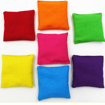 Small sandbag children throwing square hand-caught throwing sandbag ball sandbag solid color thick canvas kindergarten toy for primary school students