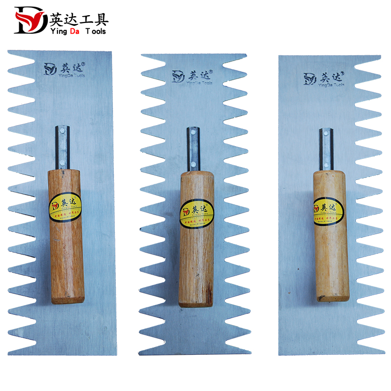 Toothed serrated mud trowel scraping trowel plastering batch ash knife paste tile construction tool cement tiler