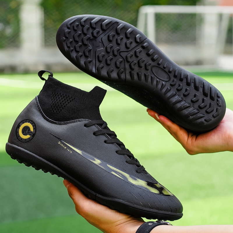 C Luo CR7 Assassin 14 soccer boots men's and women's high top long nail student AG nail short nail children's broken nail training little plum