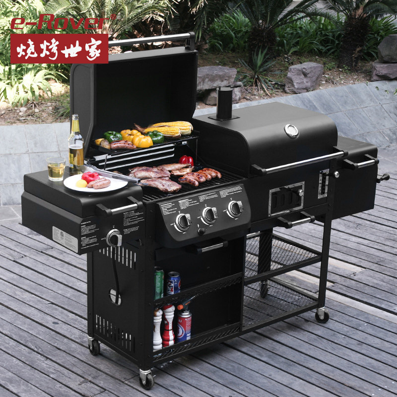 Barbecue World Yard Courtyard Flagship charcoal barbecue grill Large Size Garden Villa Smoked gas grill thickened