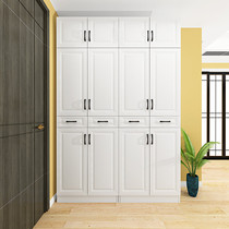 Simple high shoe cabinet Household door Large capacity entrance cabinet combination Elevator entrance foyer Custom door wooden