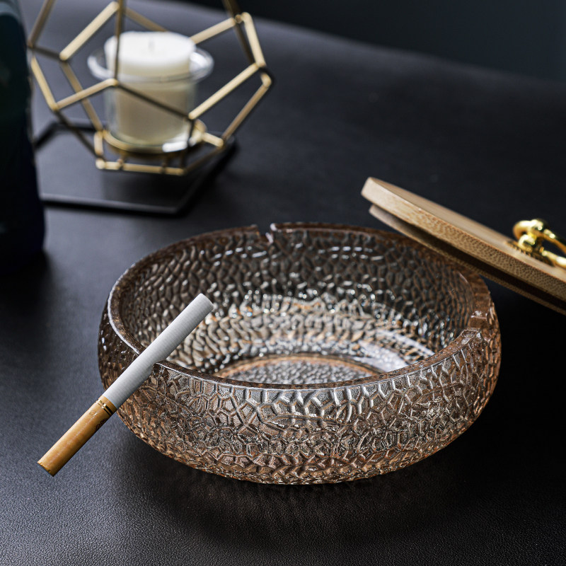 Light luxury simple high-end atmosphere grade glass ashtray creative personality trend household living room office