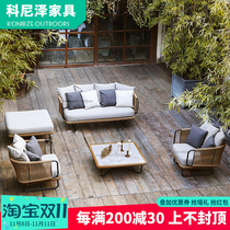 Outdoor rattan sofa villa model room courtyard garden leisure balcony living room Nordic rattan sofa rattan chair furniture