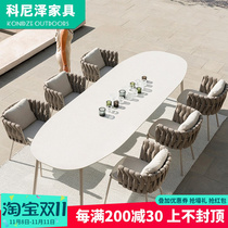 Villa outdoor table and chair courtyard garden balcony leisure rattan chair designer outdoor sun room homestay rattan table and chair