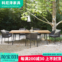 Outdoor open-air balcony rattan chair bar cafe indoor simple modern courtyard garden restaurant table and chair combination