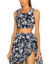 The hot girl wears a hitch to the sweet and spicy design sensation outside wearing the inside lap design feeling woman dress print sleeveless strap American