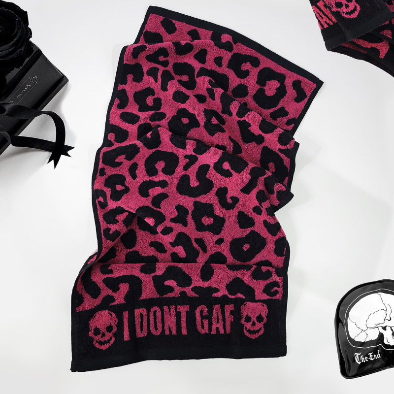 Bad Bloodline Original Subculture Absorbent Cotton Towel Hot Girl Sweet Cool Dark Hand Towel Leopard Print Y2K Millennial