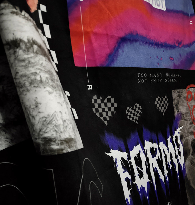 Гобелен 暗黑蒸汽朋克背景布潮牌hiphop土酷挂布欧美音乐节滑板说唱墙布