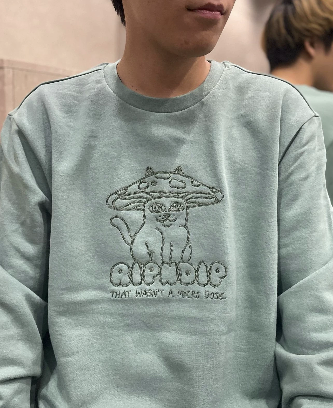 [Американский RIPNDIP средний палец кошка шорум комната кот свитшот гриб кот свитшот]
