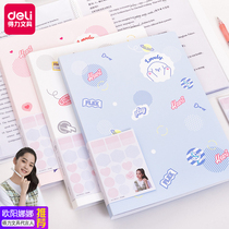 Ouyang Nana deli a4 multi-layer insert folder students use test paper clip to organize the artifact cute Korean version of transparent information book pregnancy examination data hipster score clip collection book Piano Score Collection book piano score clip