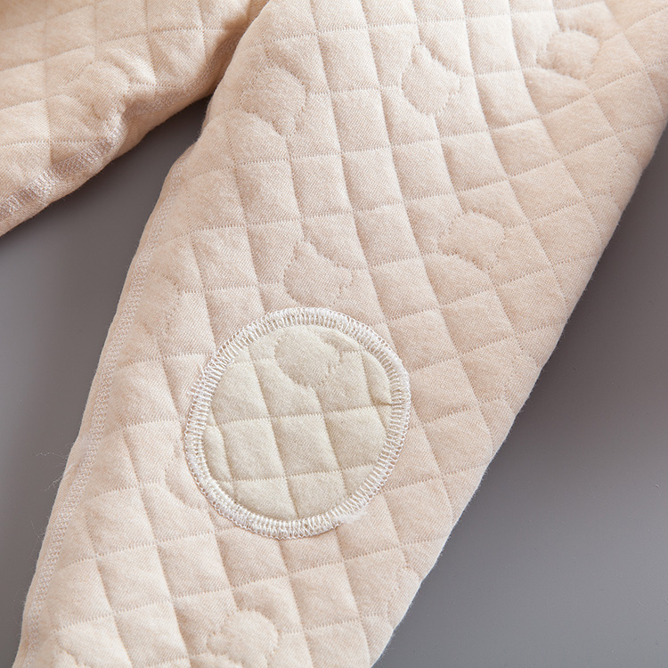 Mùa đông bé màu cotton ấm bụng áo khoác eo cao phù hợp với mùa thu và mùa đông nam và nữ bé không xương mùa thu đồ ngủ trẻ em