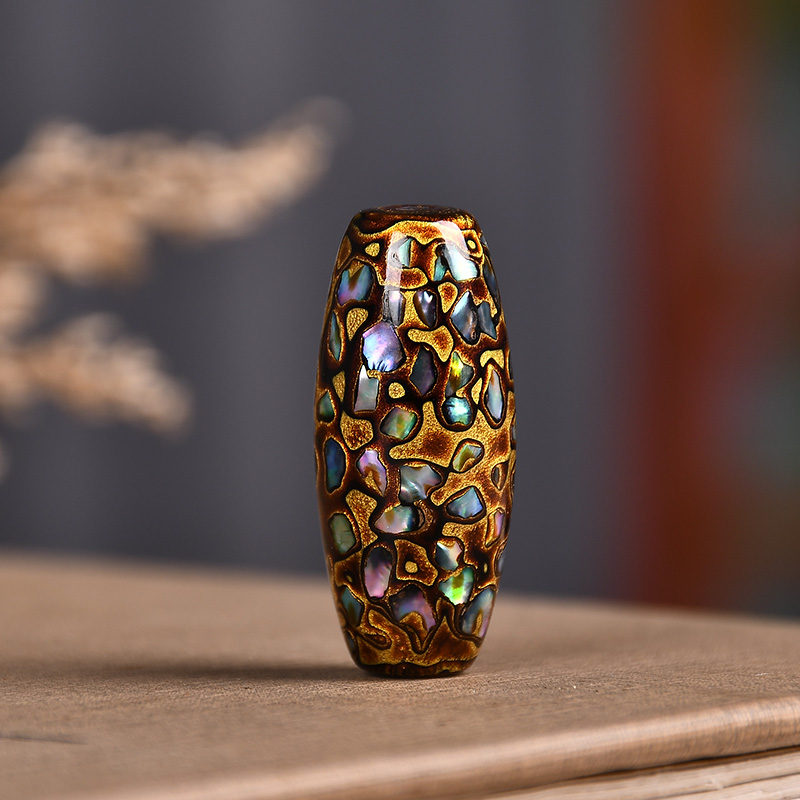 Muli Lacquer Dzi Beads Handmade Pendant Ladies Necklace Accessories Pair Beads Waist Beads Top Beads Clavicle Chain Rhino Skin Chinese Style