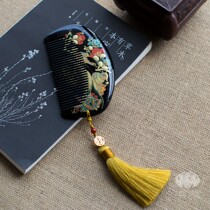 Moyuan natural lacquer wood comb Japanese lacquer art comb to send girlfriend wife Mothers Day Valentines Day Valentines Day gift