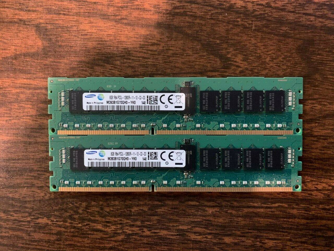 Samsung M393B1G70QH0-YK0 8G 1RX4 PC3L-12800R 1600 ECC REG Memory