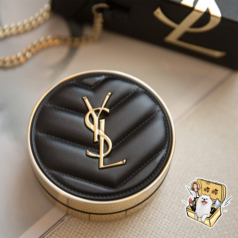 YSL Saint Laurent lasting leather air cushion BB cream feather concealer female liquid foundation moisturizing CC makeup front milk black silk satin