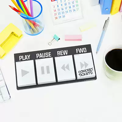 Italian Rocket Walkman Button Post-it Notes) Retro pattern)Office Memo Planning)4 packs per set