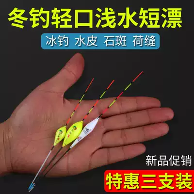 Nano shallow water short floating crucian carp bold and eye-catching competitive floating winter fishing small fish floating fur hole light buoy