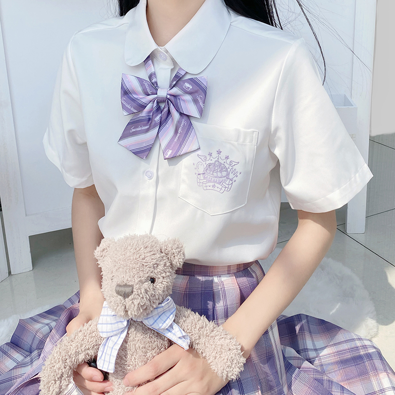 Sunflower Jk Artichoke Clay Cake Matching Shirt Original JK Uniform Base Short Sleeve Embroidered Shirt