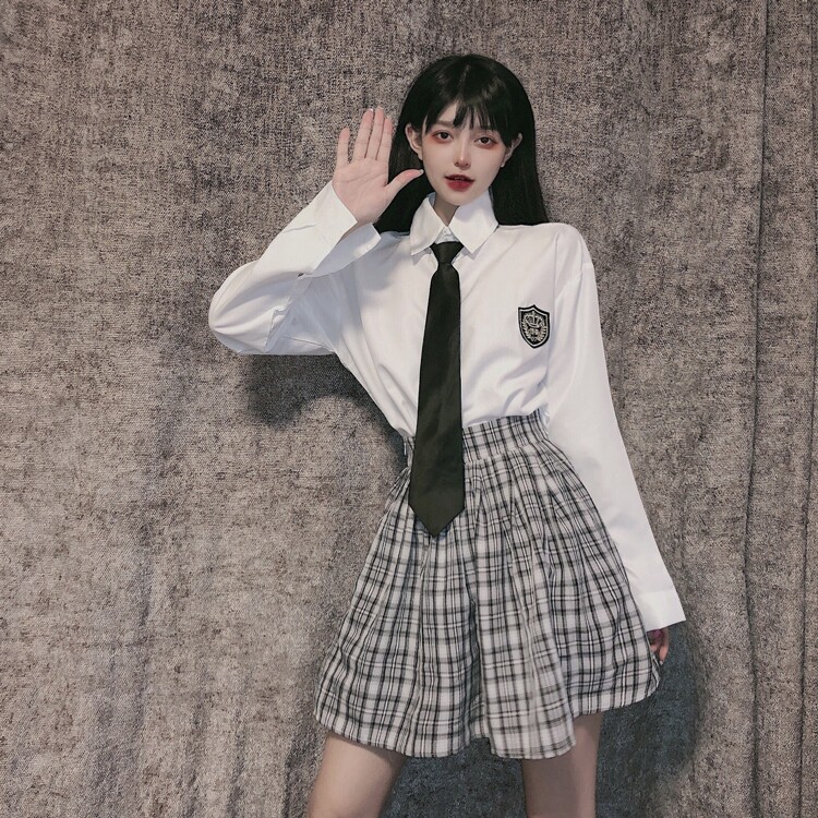 2020 Spring and Autumn New Japanese Harajuku Retro Tie Academic White Shirt Women's Long Sleeve Design Feeling Minor Shirt