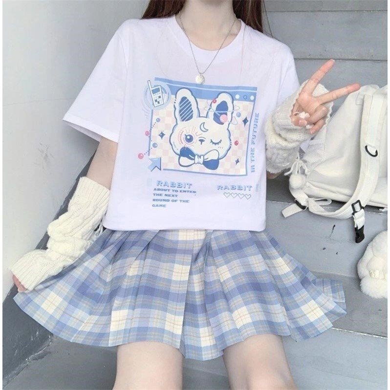 Small Subsuit Women's Summer Day College Wind Students Loose Short Sleeve T-shirt Jk Uniform Thyme Dresses Two Sets