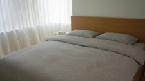Pure linen four-piece dyed blue strip linen four-piece linen pillowcase bed bed hats quilt cover