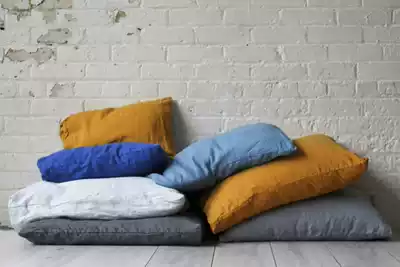 Flax pillow solid color linen pillow simple without core