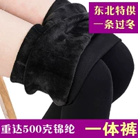 500 gram xà cạp nylon cộng với nhung dày mặc mùa thu đông Các mẫu phụ nữ eo cao bước chân cỡ lớn quần ấm mùa đông quần jean legging nữ